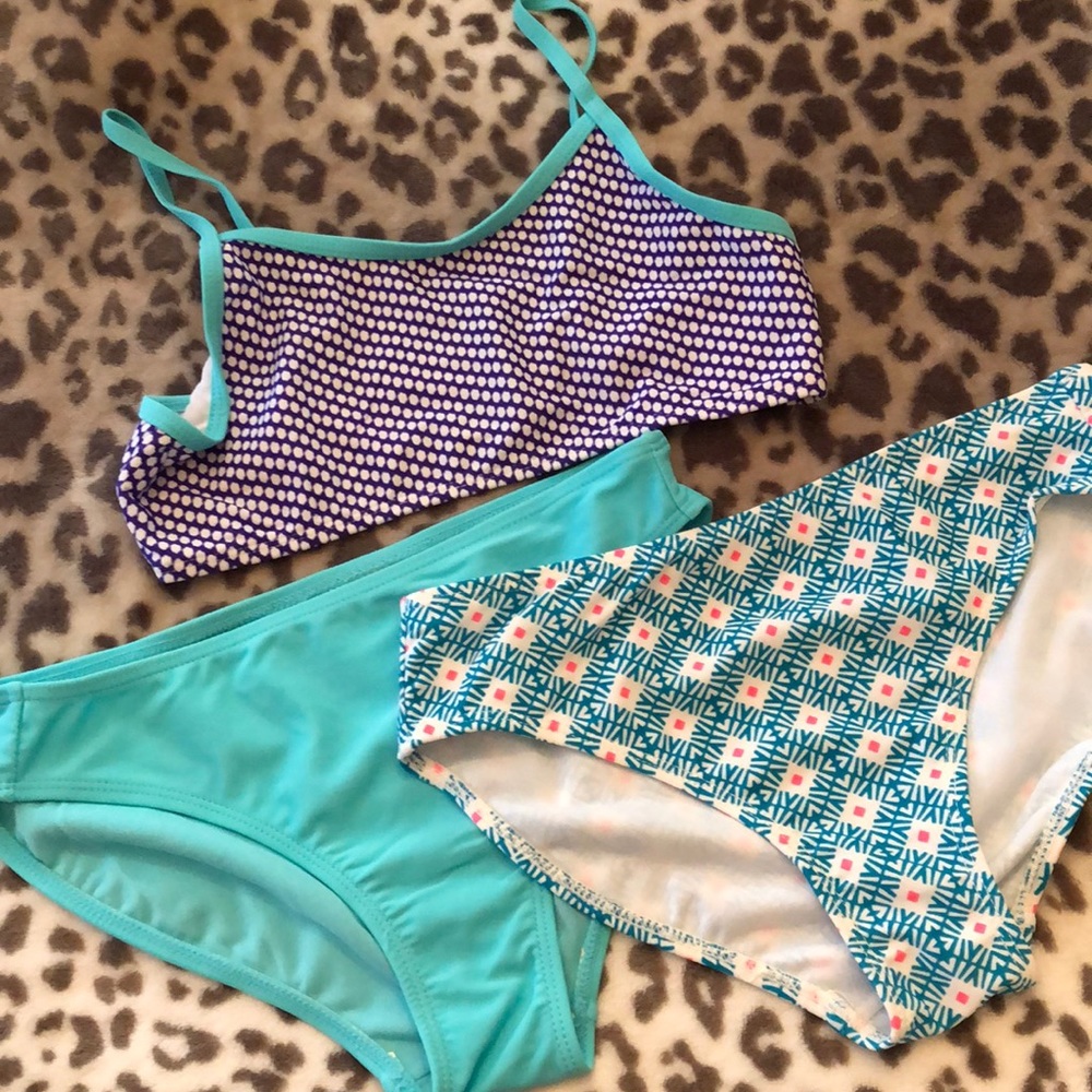 Old Navy Girls Bikini Set Bundle in Blue Size Large 10 12